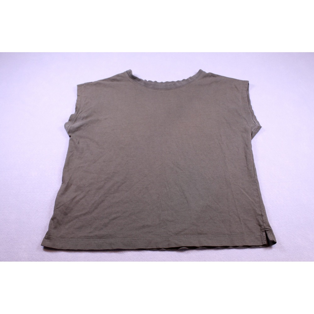 Loft Womens XS Olive Green Sleeveless Muscle Tee Crew Neck Cotton Blend Top